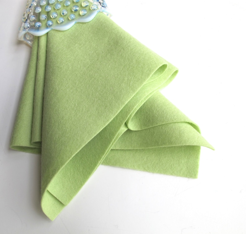 Light Green Felt, 100% Wool, Pastel Green Felt, Wool Applique, Toxin Free, Washable image 5