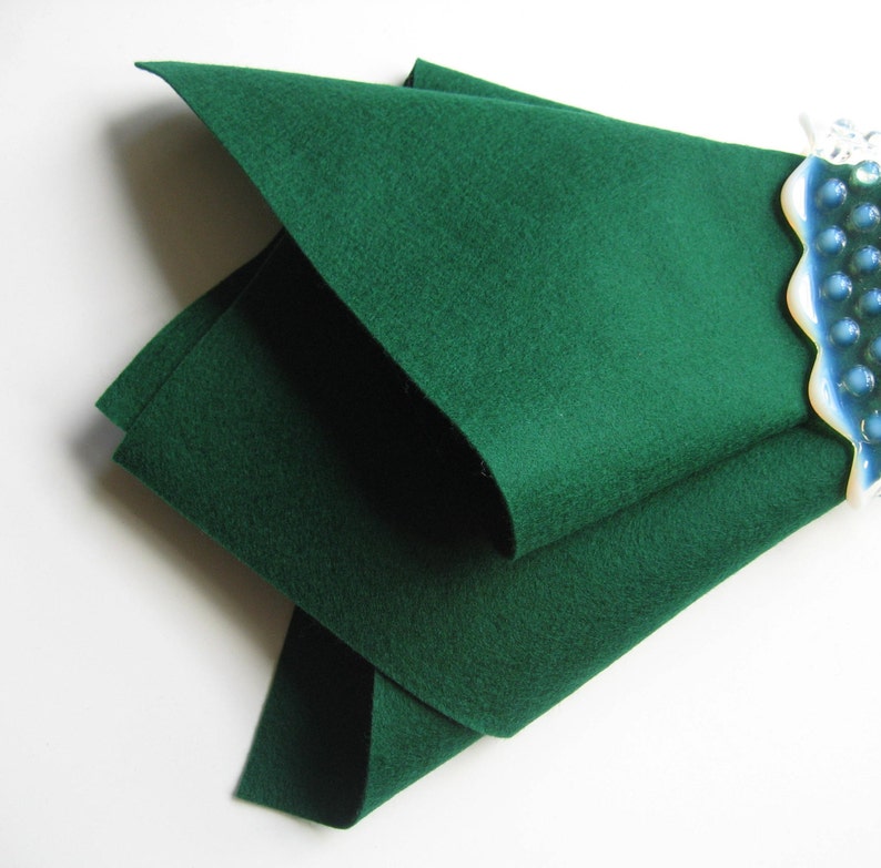 Evergreen Felt, Pure Merino Wool, Dark Green Felt, Felted Wool, Non Woven Wool image 3