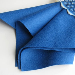 Blue Wool Felt, 100% Wool, Merino Wool Felt, Felt Square, Felted Wool, Washable Felt image 3