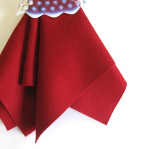 Dark Red Felt, 100% Wool, Felt Square, Large Felt Sheet image 1