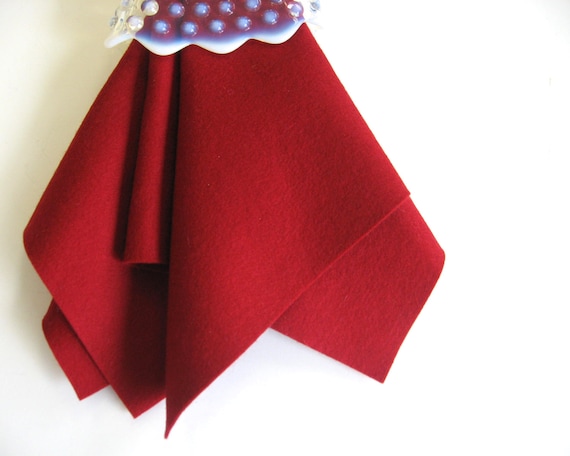 Dark Red Felt, 100% Wool, Felt Square, Large Felt Sheet 