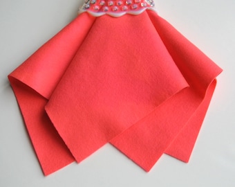 Bright Pink Felt, Wool Felt Sheet, Large Felt Square, 100% Merino Wool, Neon Felt, Non Woven Fabric