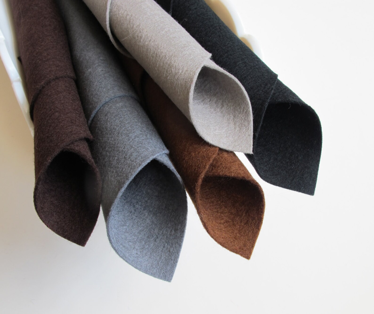 100 Wool Felt Fabric Sheets Dark Naturals Color Story Etsy