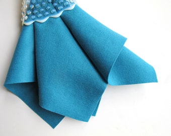 Ocean Blue Felt, 100% Wool, Nonwoven Fabric, Waldorf Handwork, DIY Craft Supply, Wool Applique