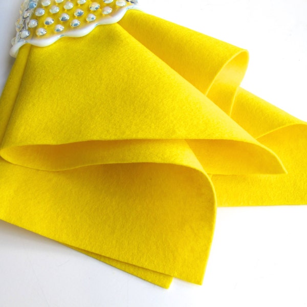 Yellow Wool Felt, 100% Merino, European Felt, Pure Wool Fiber, Certified Safe