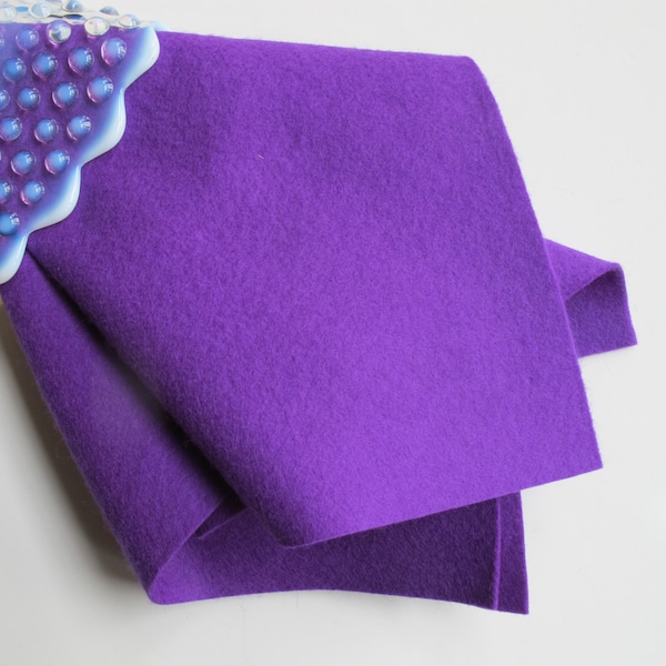 Purple Wool Felt, 100% Wool, Pure Merino Fiber, Large Felt Square, Non Woven Wool, Certified Safe