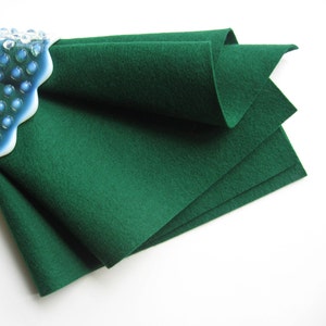 Evergreen Felt, Pure Merino Wool, Dark Green Felt, Felted Wool, Non Woven Wool image 1