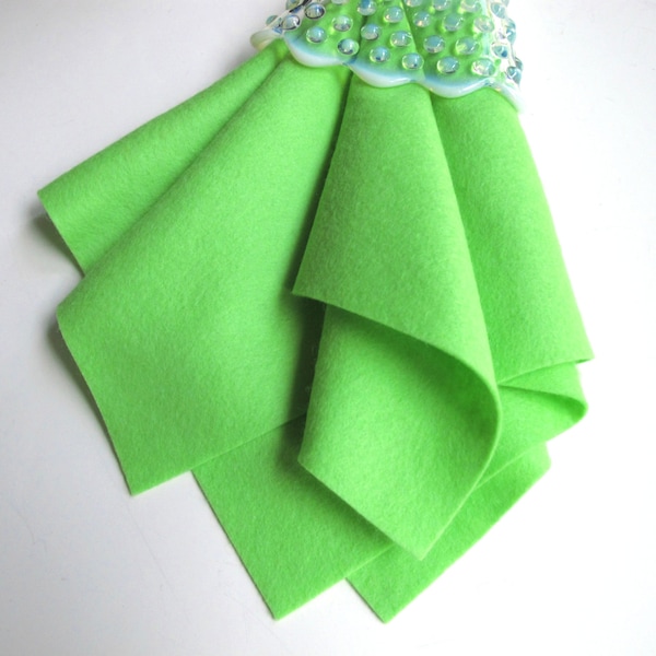 Grasshopper, Pure Wool Felt, Large Felt Square, Wool Felt Sheet, 100% Merino, Bright Green Felt