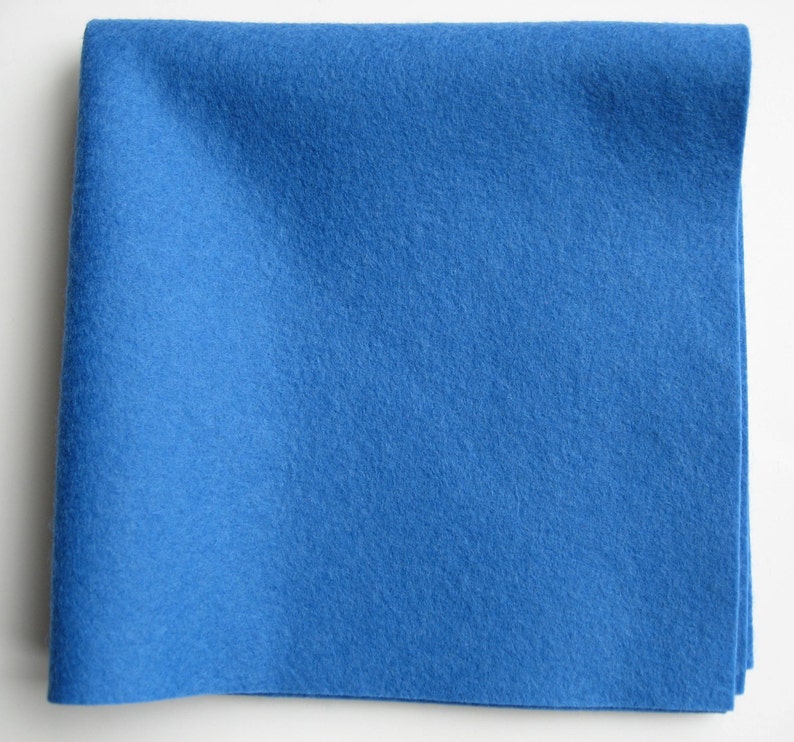 Blue Wool Felt, 100% Wool, Merino Wool Felt, Felt Square, Felted Wool, Washable Felt image 4