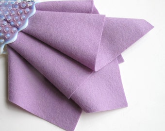 Lilac Felt, 100% Wool, Pure Merino Fiber, Felt Square, Non Woven, Light Purple, 1mm Thick Felt, Certified Safe