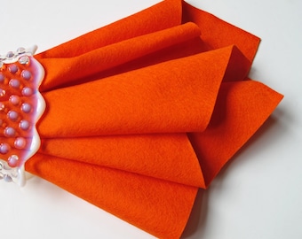 Carrot Wool Felt, Bright Orange Felt, Felt Fabric, Wool Felt Square, 100% Wool Felt