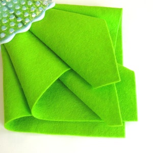 Chartreuse Felt, 100% Wool, Bright Green, Non Woven Wool image 4