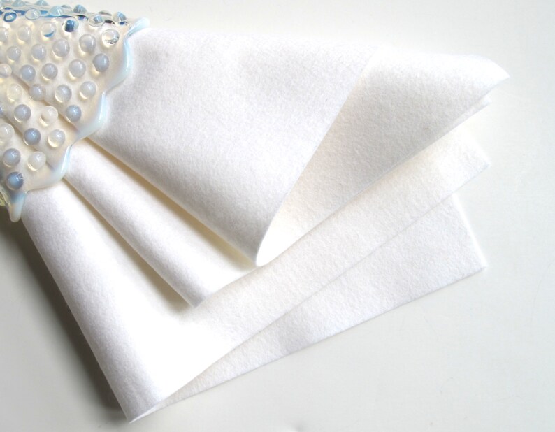 Wool Felt Sheet White Felt Pure Merino Wool Felt Square Craft Felt