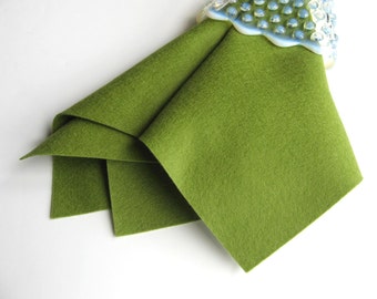 Avocado Wool Felt, Merino Wool Fiber, Real Wool Felt, Green Felt, Felt Yardage