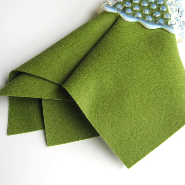 Avocado Wool Felt, Merino Wool Fiber, Real Wool Felt, Green Felt, Felt Yardage