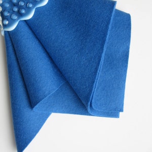 Blue Wool Felt, 100% Wool, Merino Wool Felt, Felt Square, Felted Wool, Washable Felt image 2