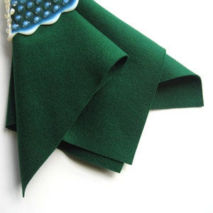 Evergreen Felt, Pure Merino Wool, Dark Green Felt, Felted Wool, Non Woven Wool image 4