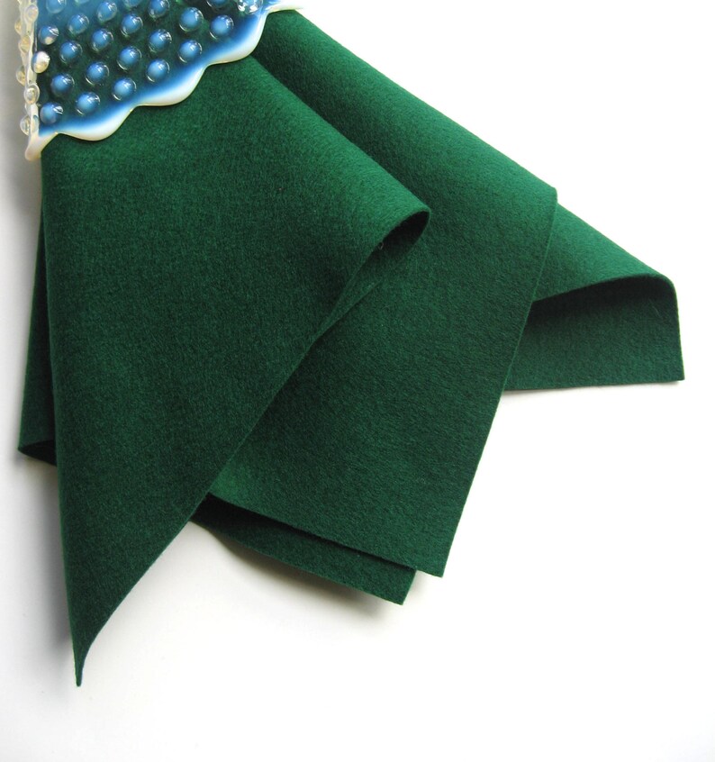 Evergreen Felt, Pure Merino Wool, Dark Green Felt, Felted Wool, Non Woven Wool image 4