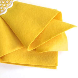 Butter Yellow Felt, 100% Wool Felt, 18 x 18 Inch Square, European Felt, Non Woven Wool