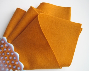 Pumpkin Wool Felt, 1mm Thick, 100% Merino, Pure Wool Fabric, Non Woven Wool