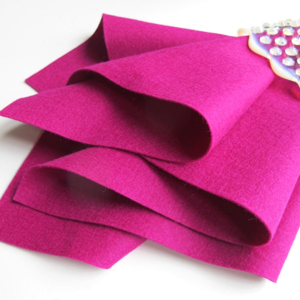 Raspberry, Wool Felt Sheet, 100% Wool, Non Woven, Certified Safe, Non Directional Fabric