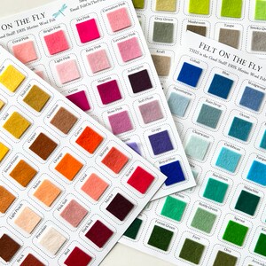 PRE-ORDER, Wool Felt Swatches, 100% Wool, Color Samples, Merino Wool Fiber, Color Card Set, Swatch Book, Felt Color Chart, Fabric Swatches image 3