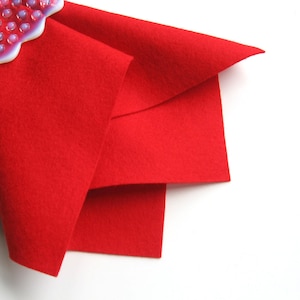 Red Wool Felt, 100% Wool, Large Felt Square, Pure Merino Wool, Non Woven Wool