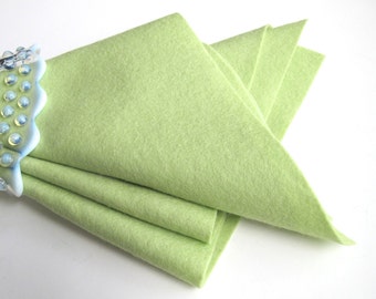 Light Green Felt, 100% Wool, Pastel Green Felt, Wool Applique, Toxin Free, Washable