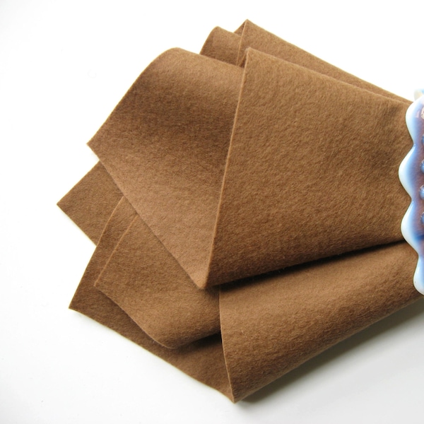 Wool Felt, 100% Merino, Acorn, Pure Wool Fabric, Washable, Light Brown Felt