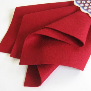 Dark Red Felt, 100% Wool, Felt Square, Large Felt Sheet image 3