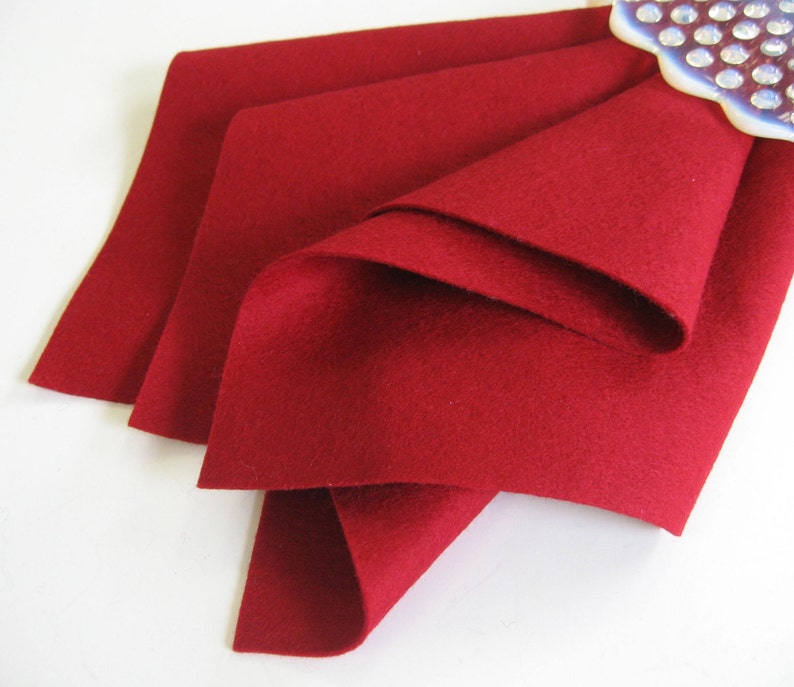 Dark Red Felt, 100% Wool, Felt Square, Large Felt Sheet image 3