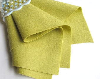 Yellow Green, Wool Felt Sheet, Large Felt Square, Pure Merino Wool, 100% Wool