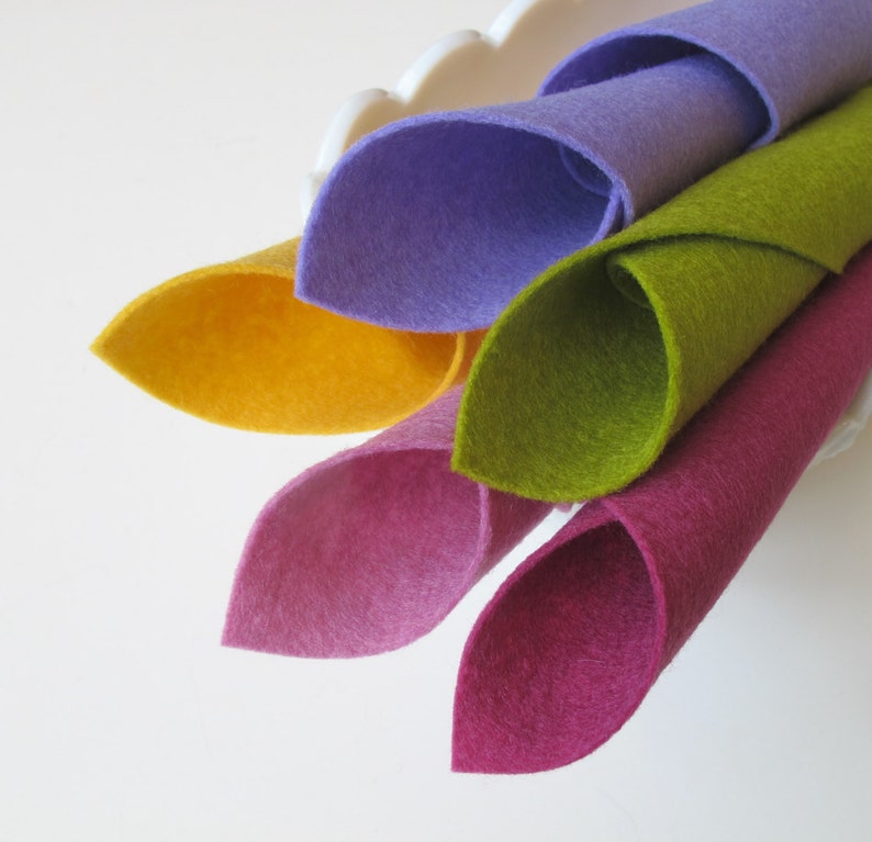 100 Wool Felt Fabric Sheets Fairy Color Story Mulberry Etsy