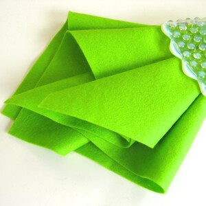 Chartreuse Felt, 100% Wool, Bright Green, Non Woven Wool image 2