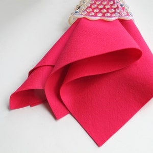 Hot Pink Felt, Pure Wool Felt, Merino Wool, Wool Felt Fabric, Felt Sheet image 1