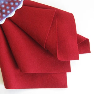 Dark Red Felt, 100% Wool, Felt Square, Large Felt Sheet image 4