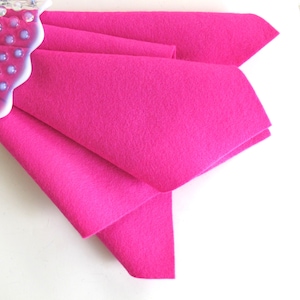 Deep Pink Felt, 100% Merino Wool, Felt Square