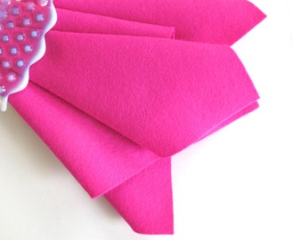 Deep Pink Felt, 100% Merino Wool, Felt Square