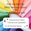 100% Wool Felt, Choose Color and Quantity, 8 x 12 Inch Size