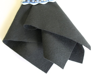 Slate Grey Wool, Felt Fabric, 100% Wool, Non Woven Wool, Dark Gray Felt, Merino Fiber