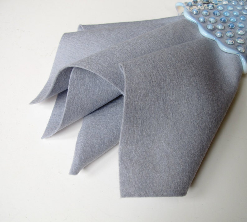 Dove Grey Felt, Wool Felt Square, 100% Wool, Felt Fabric, Soft Grey, Felted Wool image 1