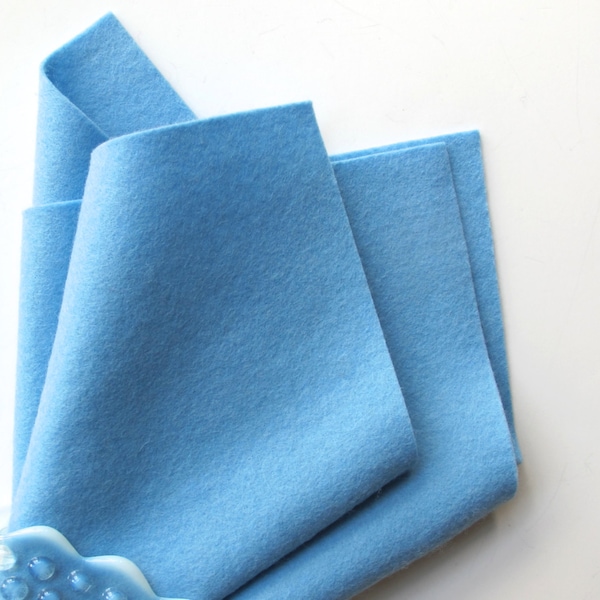 Light Blue Felt, Wool Felt Square, Large Felt Sheet, 100% Merino, Craft Felt, Pastel Blue Wool