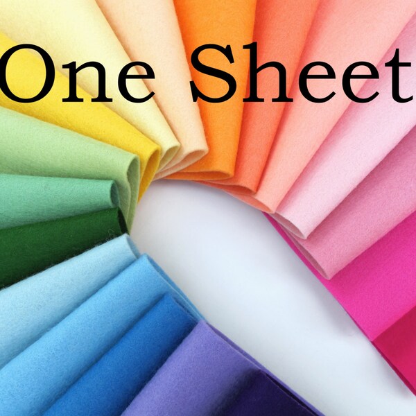 Wool Felt, One Sheet, Merino Wool Felt, Single Sheet, Sampler Sheet, Choose Any Color, Craft Felt, Doll Making Supply