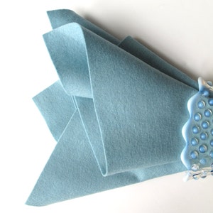 Rain Drop Blue, Wool Felt, 100% Merino, Large Felt Sheet, Wool Felt Square, 1mm Thick Felt
