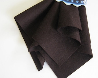 Dark Brown Felt, 100% Wool, Pure Merino Fiber, 1mm Thick Felt, Washable Felt, Non Woven