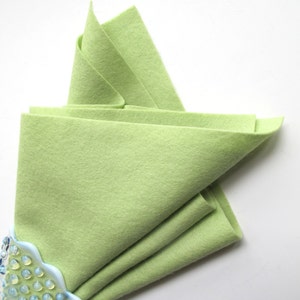 Light Green Felt, 100% Wool, Pastel Green Felt, Wool Applique, Toxin Free, Washable image 2