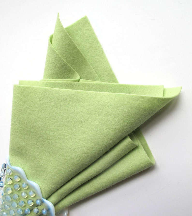 Light Green Felt, 100% Wool, Pastel Green Felt, Wool Applique, Toxin Free, Washable image 2