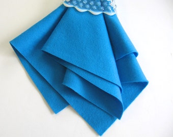 Turquoise Wool, 100% Merino Fiber, Non Woven Wool, Pure Wool Felt, Felted Wool