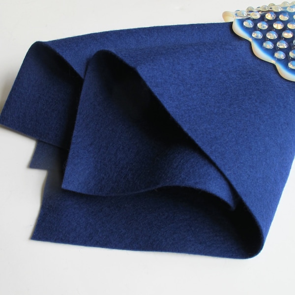 Navy Blue Felt, 100% Wool, Large Felt Square, Pure Merino Fiber, Non Woven