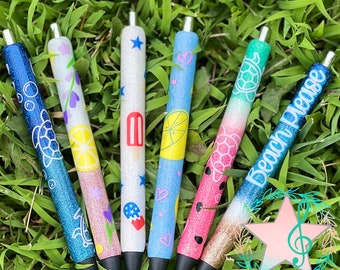 Summer Themed Glitter Inkjoy Resin Pens